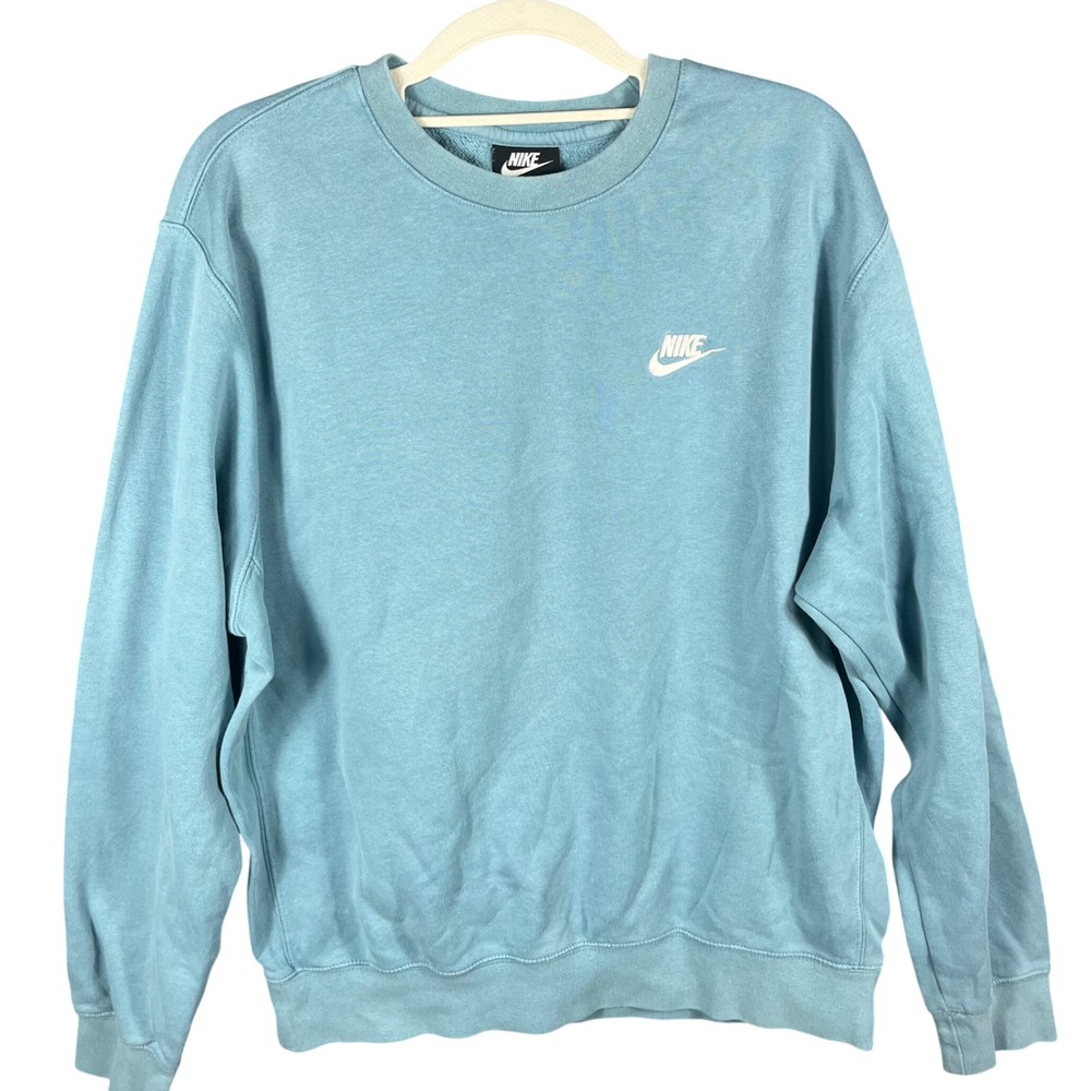 Nike Sweatshirt Mens Medium Blue Crewneck Embroidered Futura Logo BV2662-424
